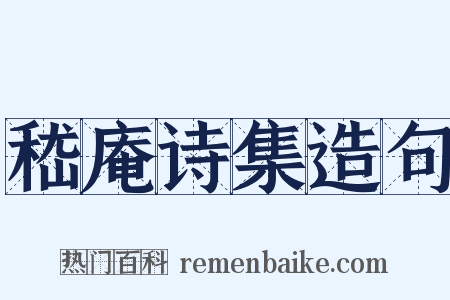 嵇庵诗集造句是什么意思的图片